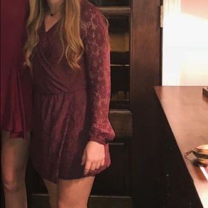 Maroon lace romper dress. Size Small. Target